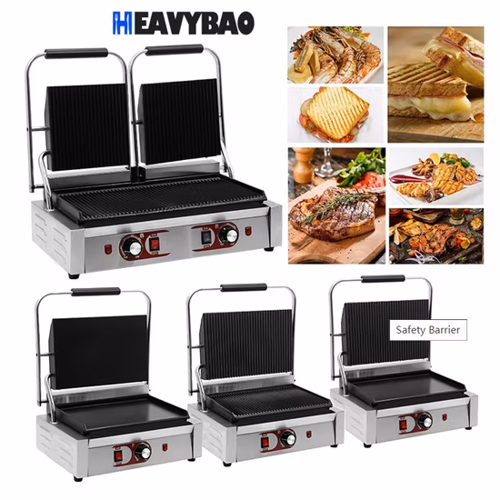 Heavybao Guangdong Supplies Commercial Panini Press Sandwich Steak Maker and Electric Grill