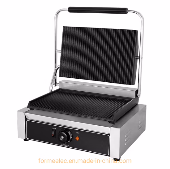 Double Plate Panini Grill Full Grooved Electric Griddle Double Electric Grill